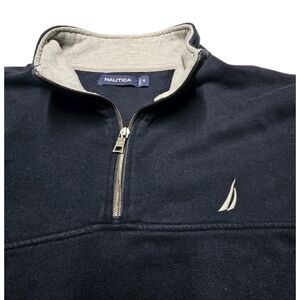 Nautica Men's Black and Gray Zip-Up Sweater